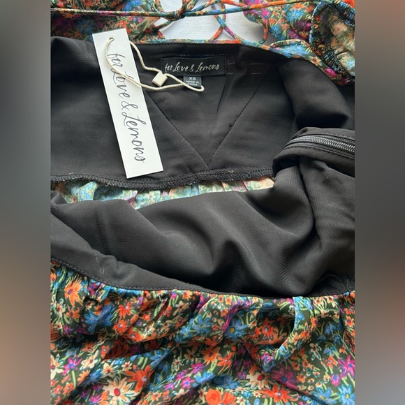 NWT For Love & Lemons Brittany Floral Print Long Sleeve Midi Dress - Picture 6 of 10